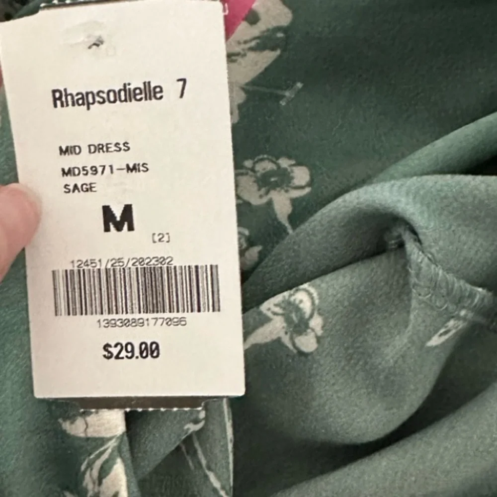 Floral Green Satin Dress - Picture 5 of 5